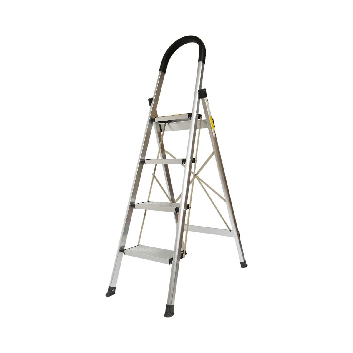 Foldable aluminum ladder, 4 anti-slip steps, height 143cm, maximum load 150Kg Crownman